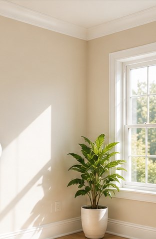 Cleanly finished room with a fresh painted wall
